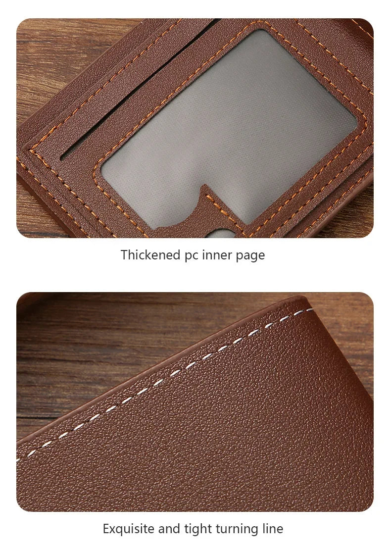 Slim Leather Wallet for Men RFID Blocking Bifold Front Pocket Wallet Minimalist Credit Card Holder Cash Money Clip