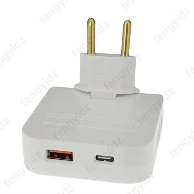 EU Extension Chargers Adapter 4 In 1 rotatable socket converter 180 Degree For Mobile Phone Charging Socket With Usb And Type c