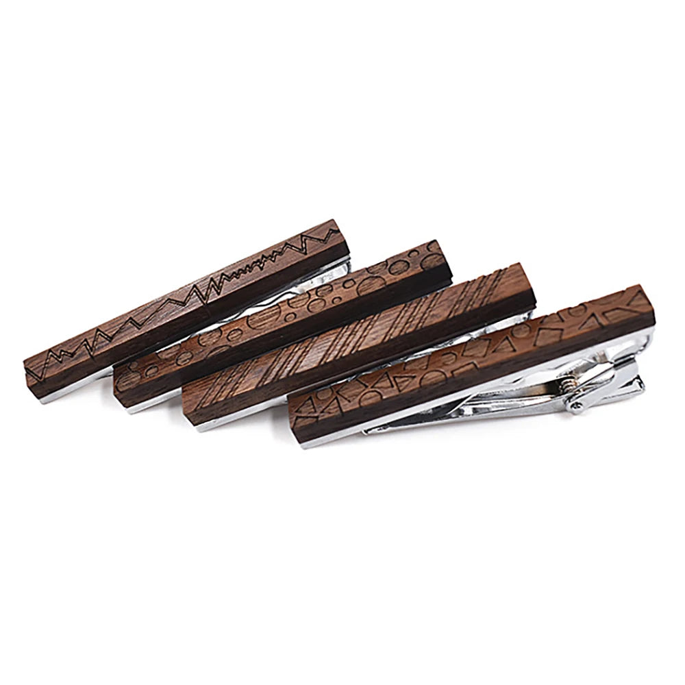 New High Quality Retro Wood Tie Clips For Man Tie Bar Wooden Tie Clip Gentlemen Wedding Business Suit Shirt Necktie Bar Clip