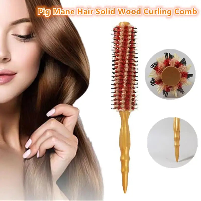 Hair Styling Comb Round Curling Brush For Medium To Long Hair Scalp Massage Detangling Comfortable Handle Salon Supplies