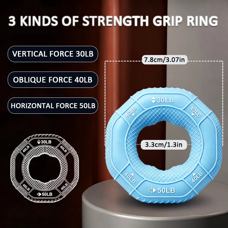 Silicone Hand Trainer Finger Gripper Ring Hand Power Gripper Ring Stress Relief Gym Home Workout Exercise Fitness Equipment