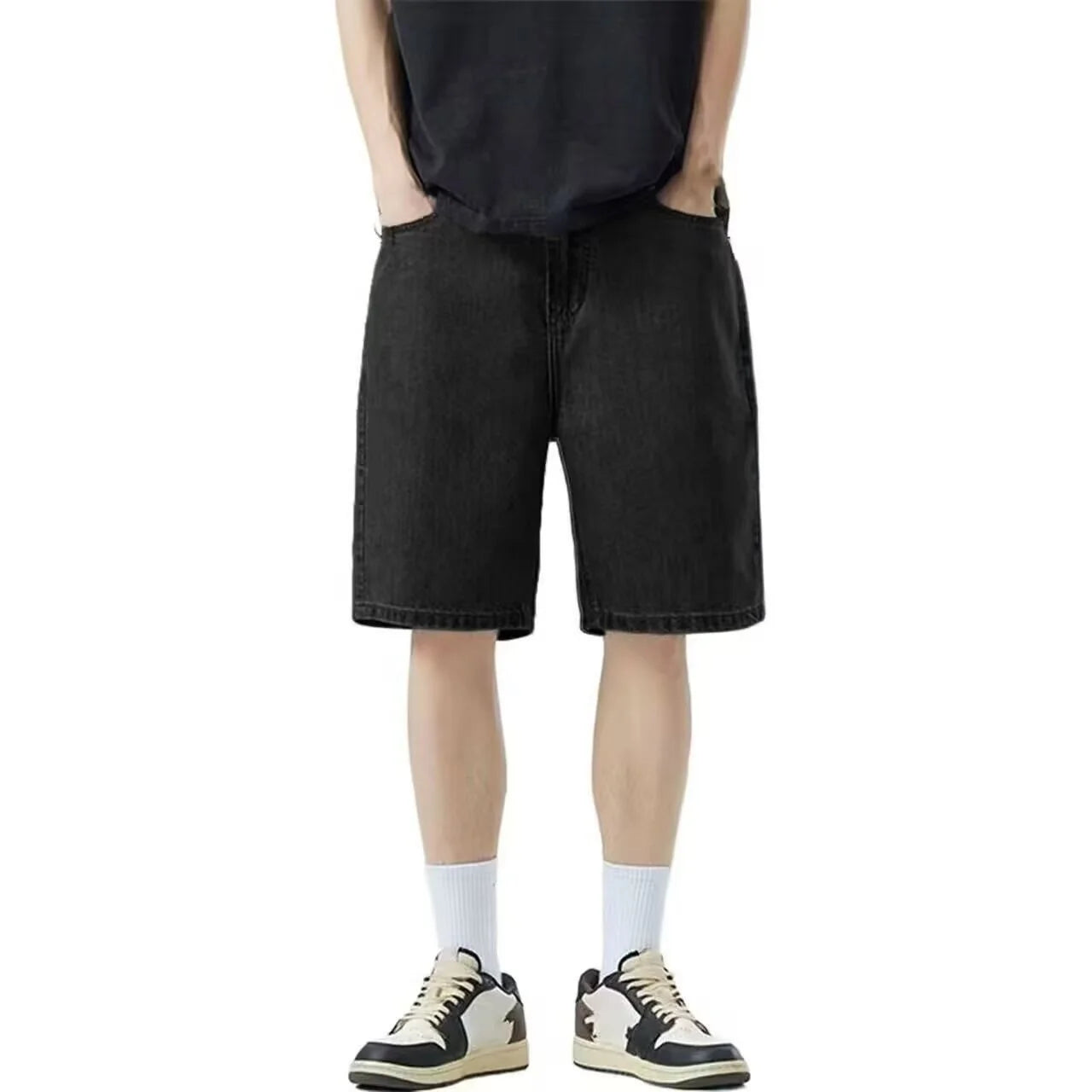 Summer Male seven inch jeans fashion design men's jeans slim fit straight leg short jeans casual loose wide leg denim shorts