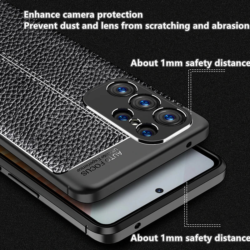 For Samsung S24 Ultra Case Cover Samsung S24 Ultra Capas Shockproof TPU Back Bumper Leather Fundas Samsung Galaxy S24 Ultra Plus