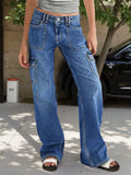 Women's Jeans Work Pants - Multi-Pocket Straight Leg Jeans for Ultimate Comfort and Style