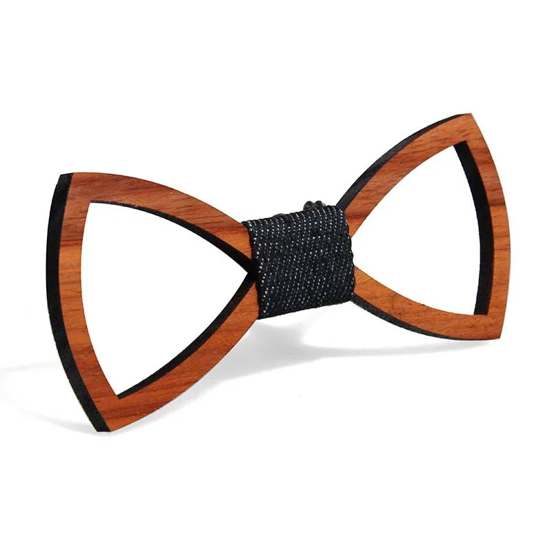 Fashion Wooden Bow Tie For Men Unisex Hollow Out Carved Retro Wooden Neck Ties Adjustable Strap Vintage Bowtie Gravata Corbatas