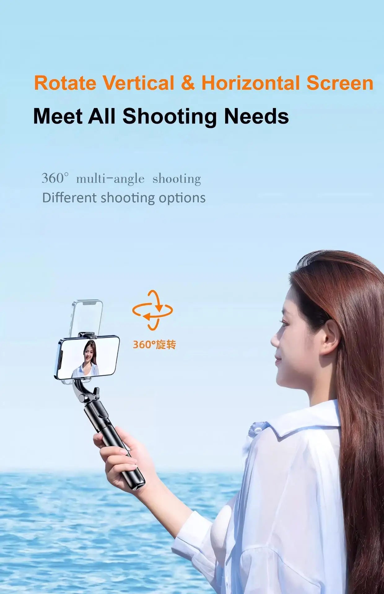 1700mm Wireless Selfie Stick Tripod Extendable Foldable Portable Monopod for Smartphone Stable Shooting Phone Stand