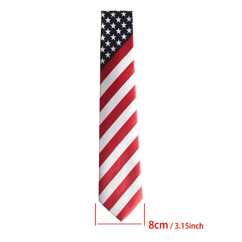 Star Striped American/USA Tie Flag Mens Print Necktie for Man Wedding Performance Tie for Business Party Ties Shirts Accessories