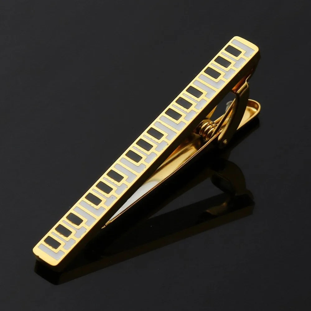Treble Clef Guitar Tie Clip Titanium Steel Instrument Music Note Tie Pin Hip Hop Punk Piano Necktie Buckle Concert Accessories