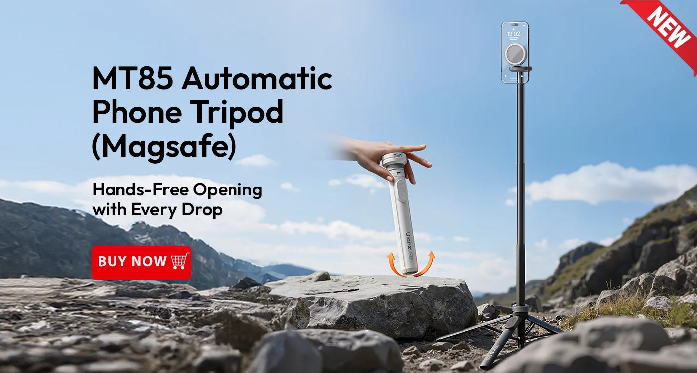 Ulanzi TT88 1.44M Overhead Selfie Stick Phone Tripod with Magnetic Clamp Wireless Remote Extension Tripod for LiveStreaming Vlog