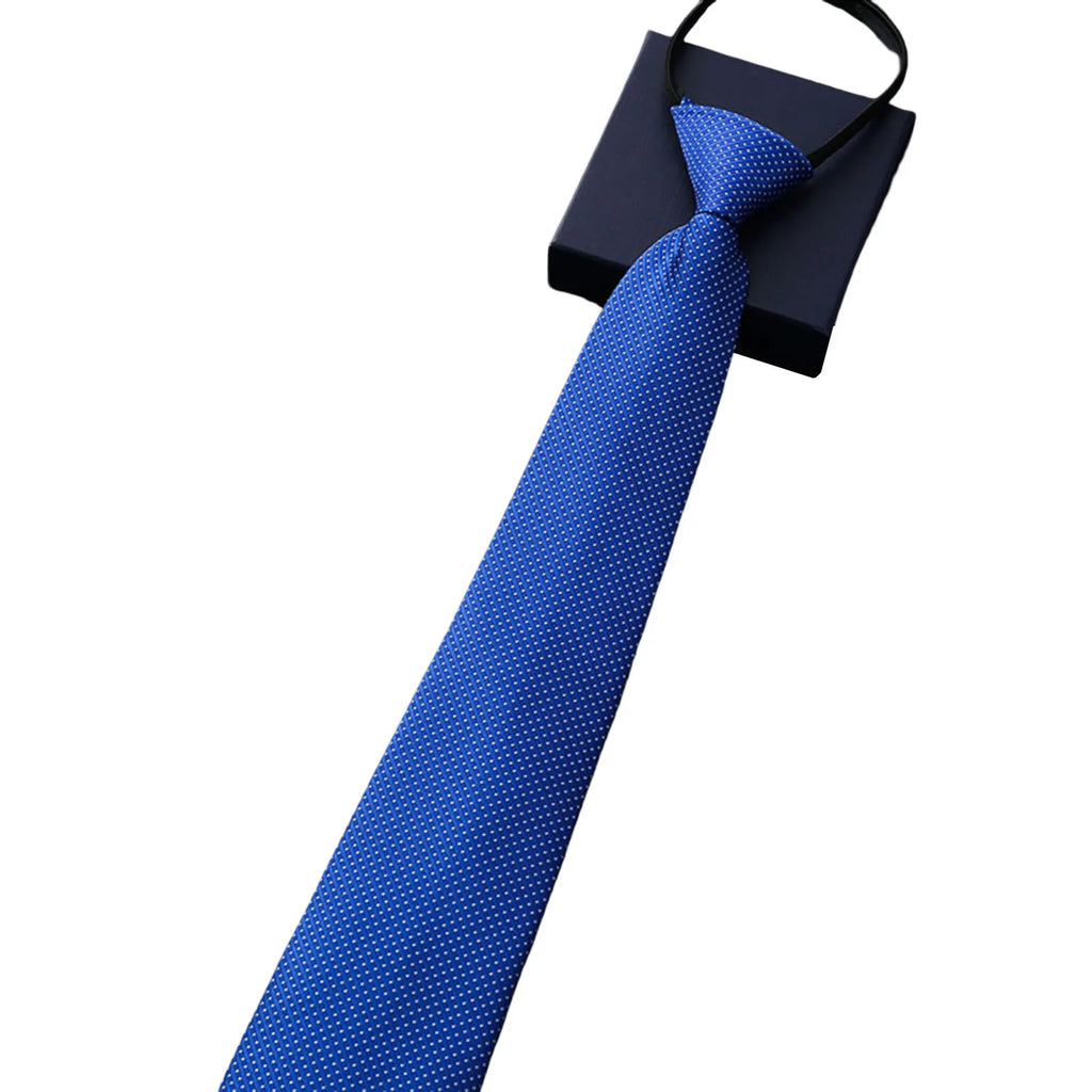 Adjustable Zipper Necktie n Formal Casual Skin-friendly 8cm Necktie for Friend Family Dad Husband Gift