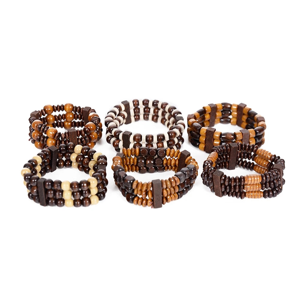 Prayer Bracelet Wooden Beads Multi Layer Tibetan Buddhist Buddha Bracelet Lucky Charm Wood pulsera hombre Men Women Yoga