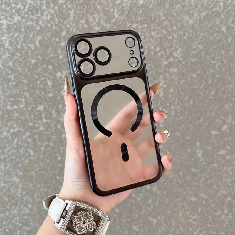 Luxury Matte Transparent Phone Case for Magsafe IPhone 17 Air 16 15 Pro Max Plus 17Air 17Pro Magnetic Bumper Back Cases Cover