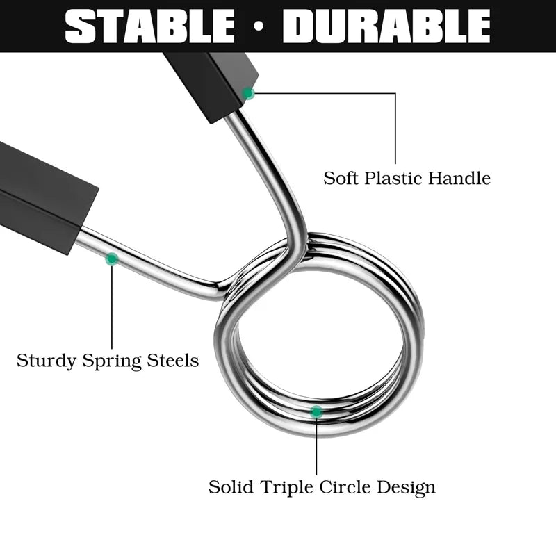1 Pair 25/28/30/50MM Dumbbell Barbell Spring Collars Clip Weight Bar Exercise Clamps Spring Lock for Gym Fitness Weightlifting