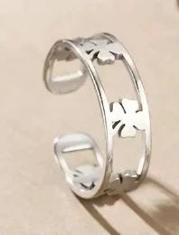 High End Waterproof Hollow Stainless Steel Finger Ring Trendy for Women Personalize Jewelry Wholesale