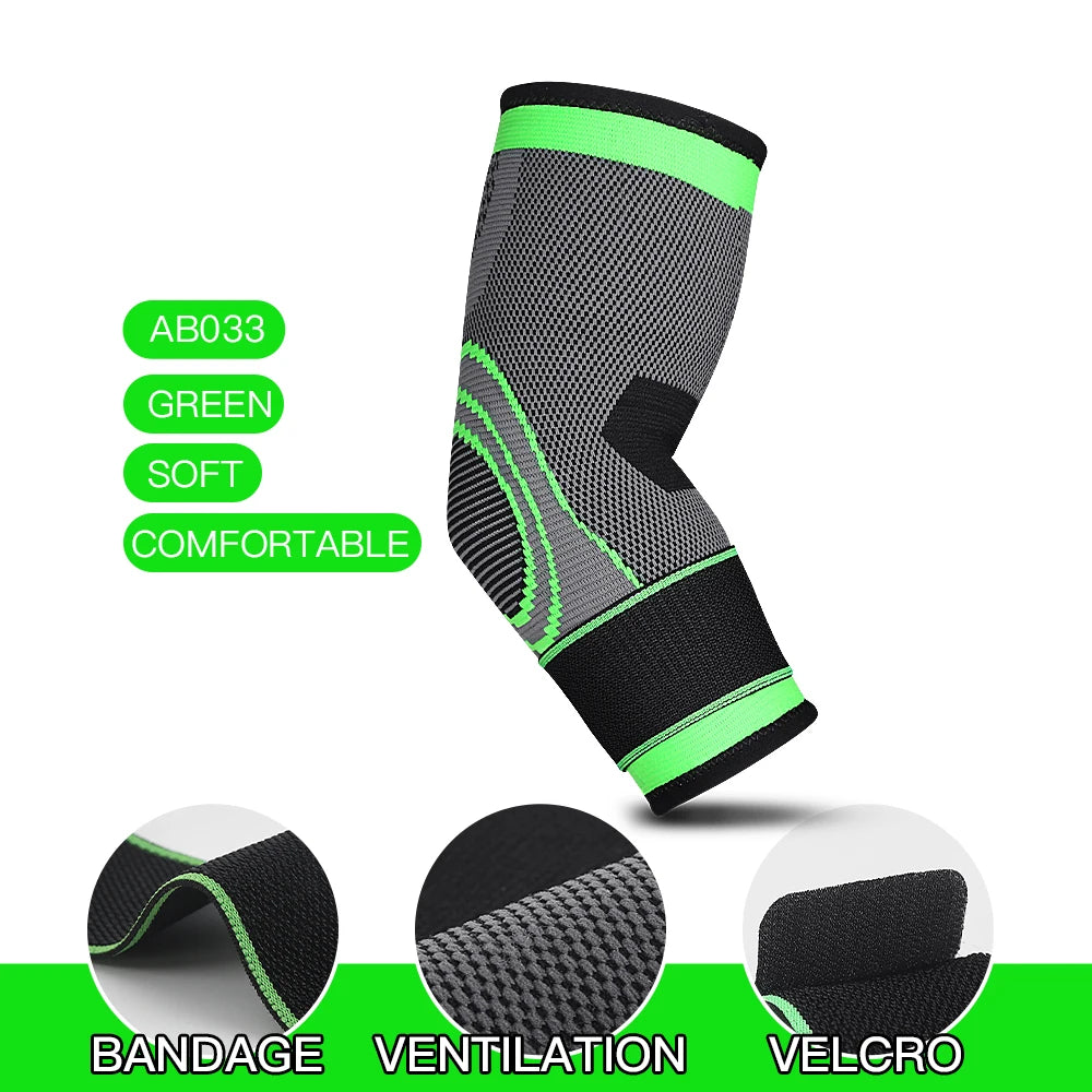 1 PC Elbow Support Elastic Gym Fitness Nylon Protective Pad Absorb Sweat Sports Safety Basketball Game Arm Sleeve Elbow Brace