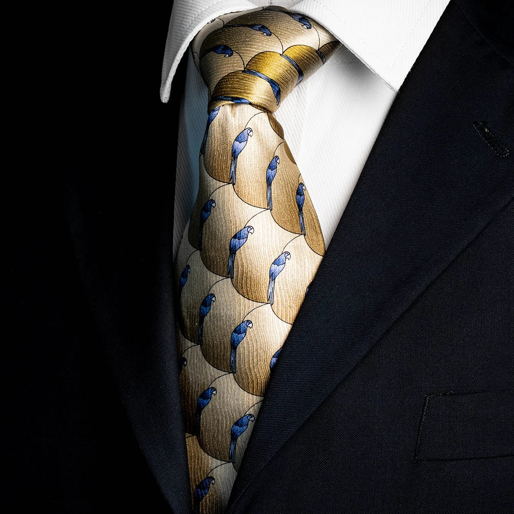 10cm Wide 100% Silk Tie For Men Printed Cartoon animals Handmade Necktie Business Formal Wedding Daily Wear Suit Men's Tie