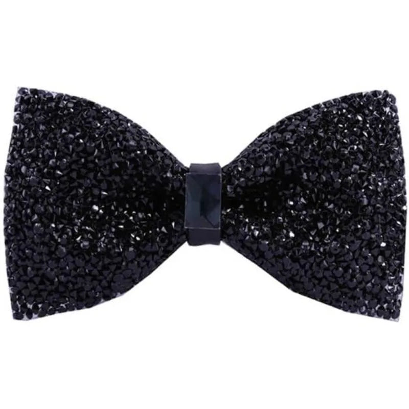Fashion Rhinestone Bow Ties for Men Women Pre Tied Sequin Diamond Bowties with Adjustable Length Party Banquet Wedding Bow Tie