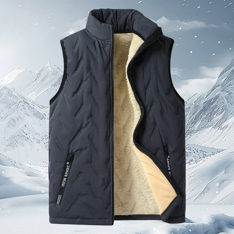 L-7XL Large Size Lamb Fleece Vest Sports and Leisure Stand-up Collar Autumn and Winter Plus Velvet Thick Warm Waistcoat Vest