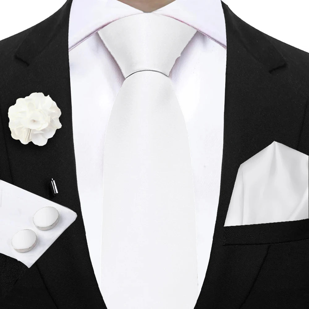 Women & Men Ties Solid NeckTie Pocket Square Brooch Set Men's Wedding Pink Blue Purple Tie Suit Accessories Fit Group Holiday Party