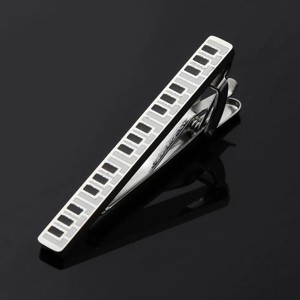 Treble Clef Guitar Tie Clip Titanium Steel Instrument Music Note Tie Pin Hip Hop Punk Piano Necktie Buckle Concert Accessories