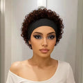 Water Wave Headband Wig Human Hair Wigs Curly Bob For Women Real Hair Pixie Cut Wig Machine Made Cap Hair