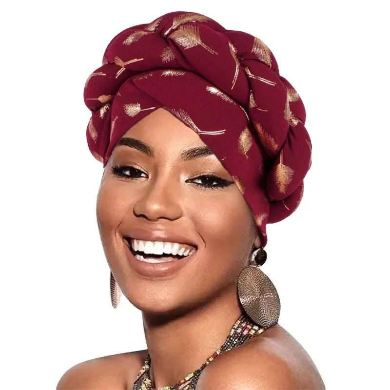 African Headtie Turban Fashion Summer Autumn African Solid Color Hats Women Head Wraps for Wedding Party Evening Outfits Hijab