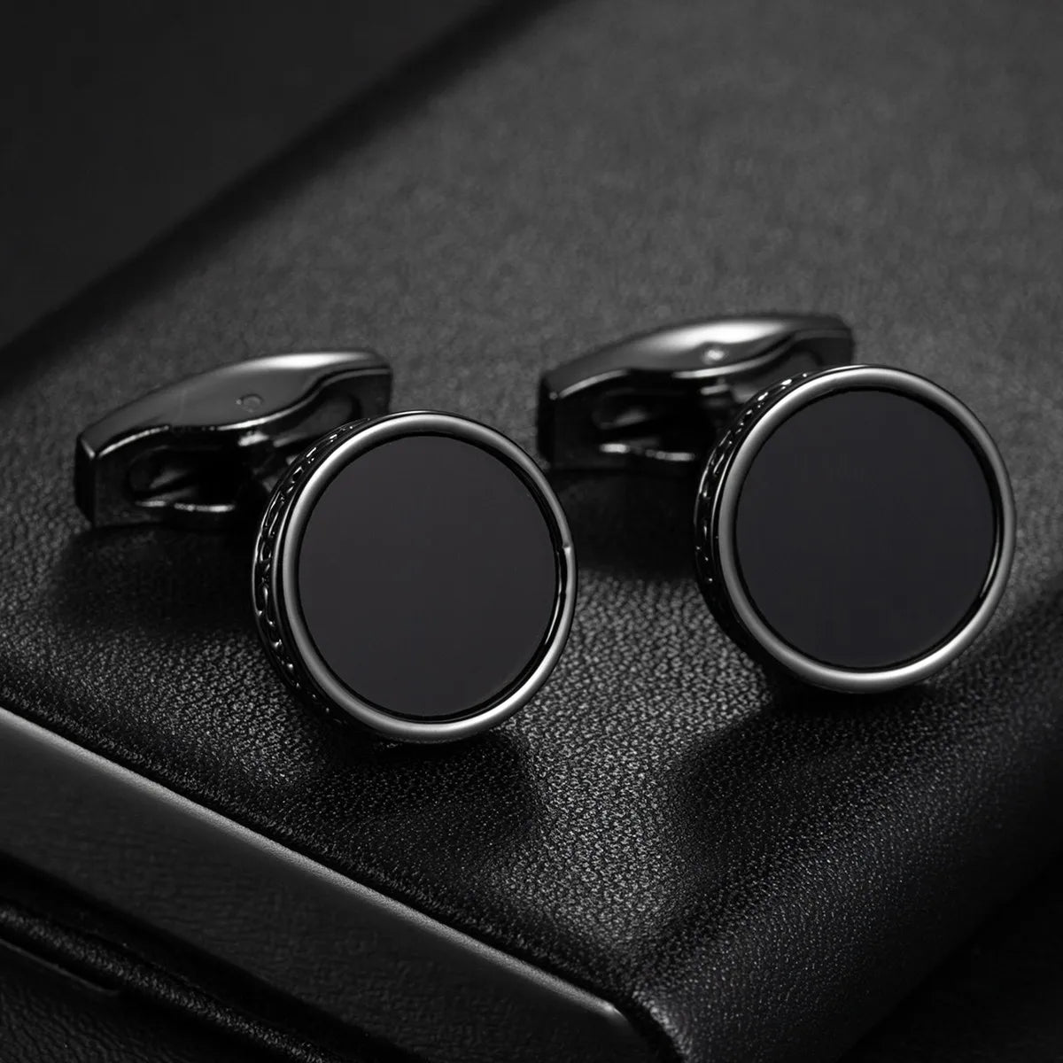 Round Cufflinks Mens For Business Shirt Wedding Party Men Cufflink Solid Cloth Rectangle Stripe Cuff links Accessories Wholesale