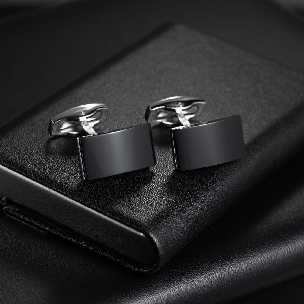 Round Cufflinks Mens For Business Shirt Wedding Party Men Cufflink Solid Cloth Rectangle Stripe Cuff links Accessories Wholesale