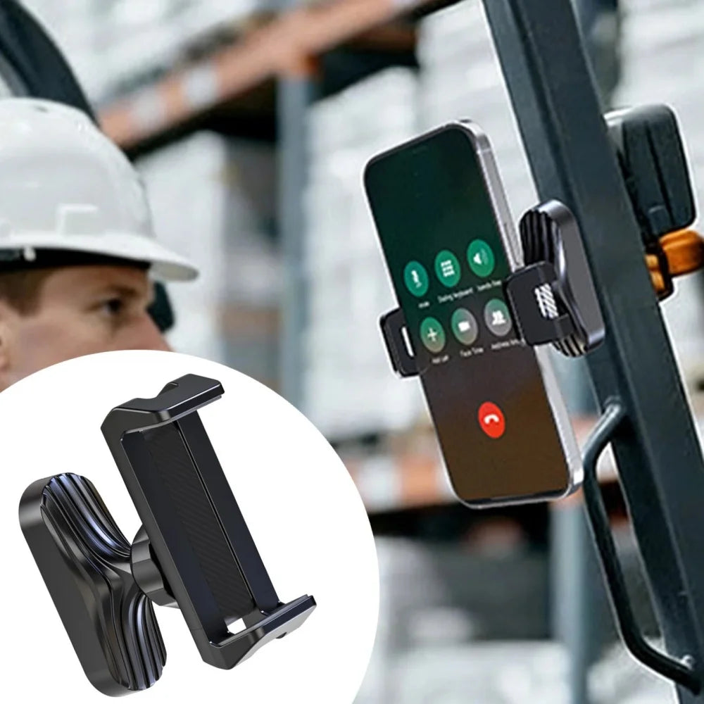 Magnetic Phone Holder, 360° Adjustable Retractable Clamp Universal Hands-Free for Gym, Forklift, Kitchen, Fits All Phones