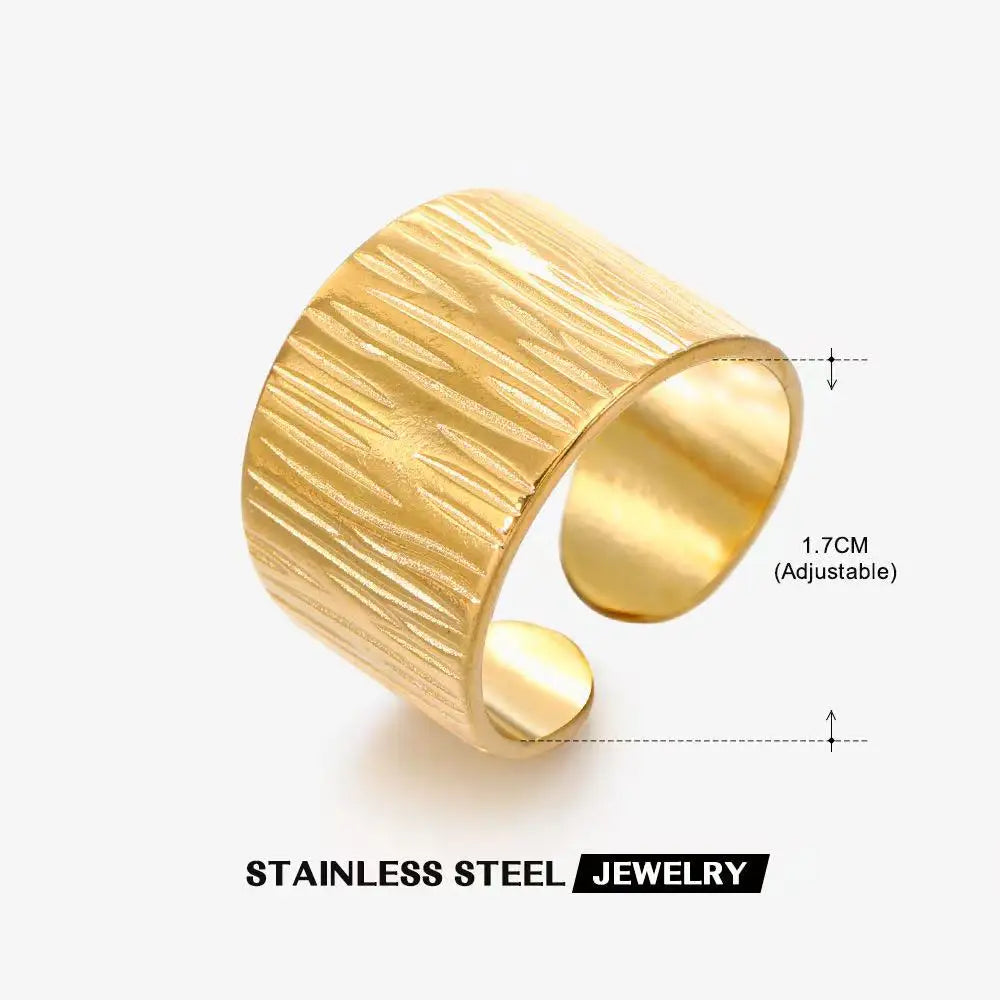 High End Waterproof Hollow Stainless Steel Finger Ring Trendy for Women Personalize Jewelry Wholesale