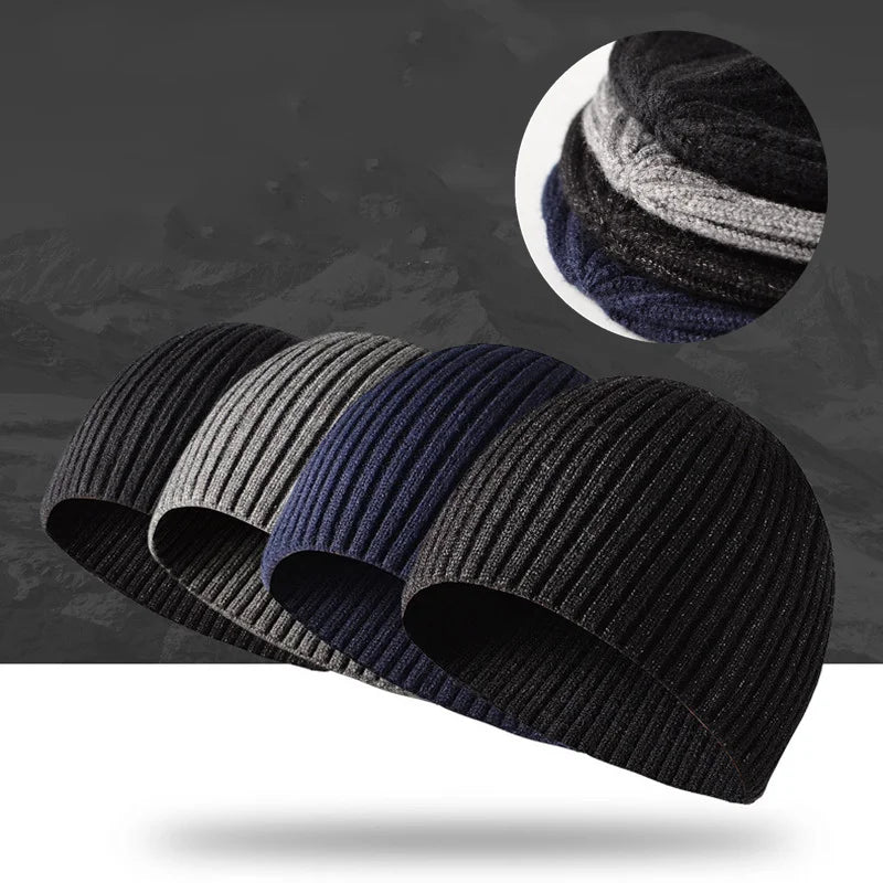 Outdoor Sports Winter Warm Knitted Pullover Beanies Windproof Hedging Caps Comforable Soft Casual Cap Hiking Cycling Hat