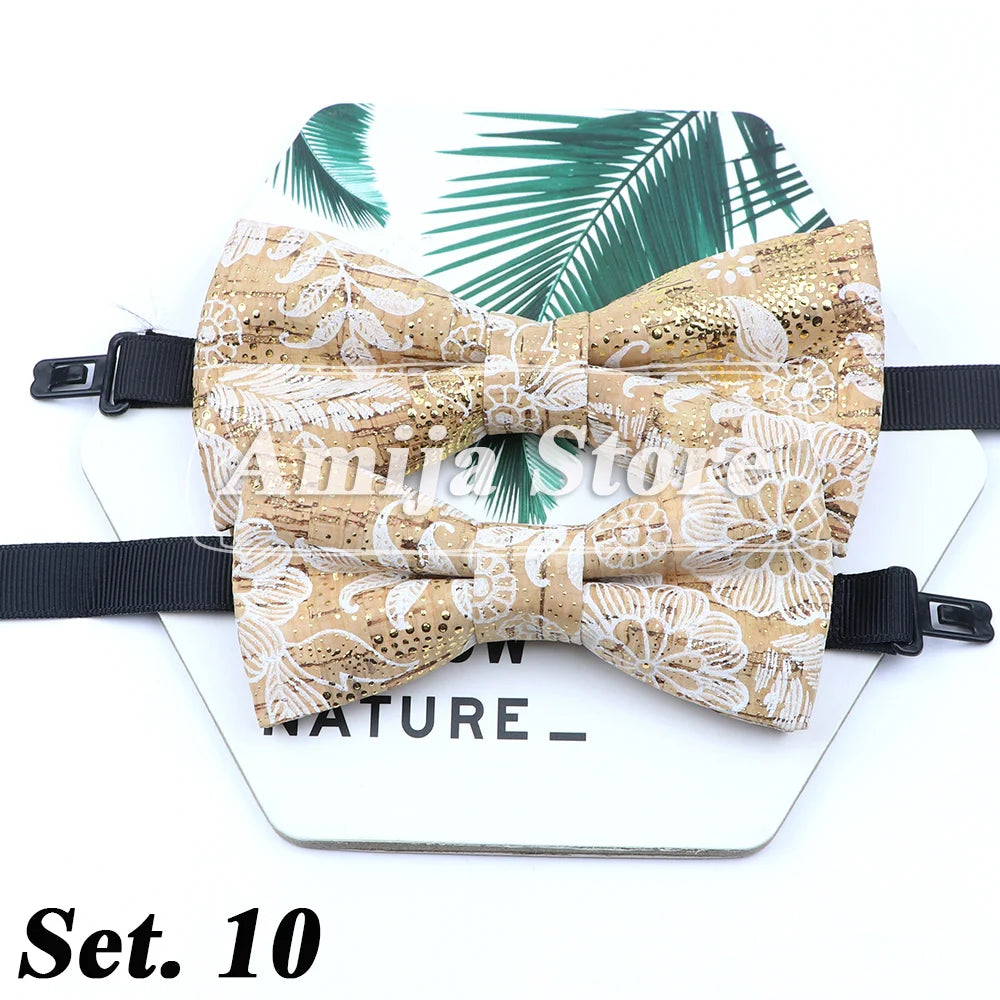 Novel Wooden Bow Tie For Man Women Cork Bowknot Retro Wood Handmade Bowties Daily Party Wedding Accessories Butterfly Wholesale