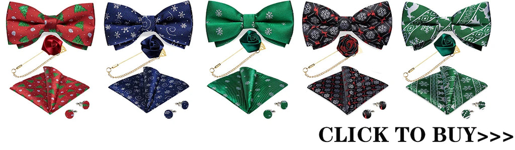 Wedding Bow Tie for Men Classic Red Pre-tied Bowtie Cufflinks Corsage Set for Party Butterfly Knot Gift Man Accessories