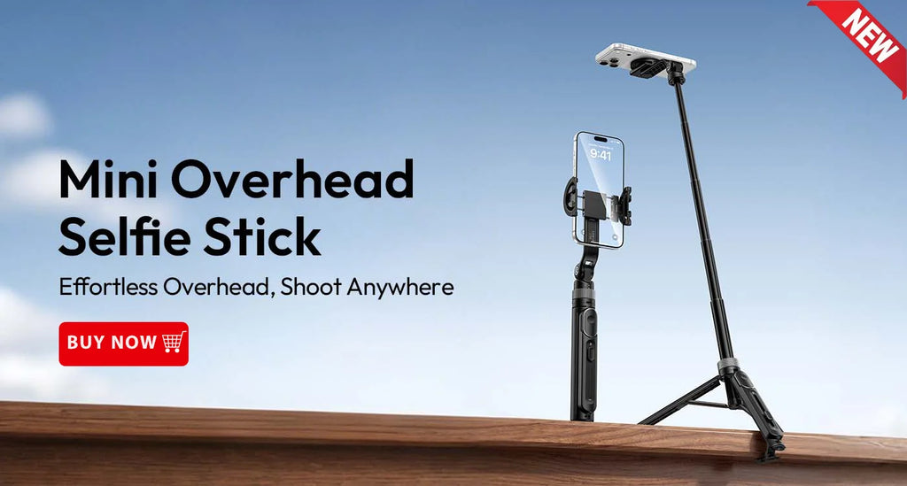 Ulanzi TT88 1.44M Overhead Selfie Stick Phone Tripod with Magnetic Clamp Wireless Remote Extension Tripod for LiveStreaming Vlog
