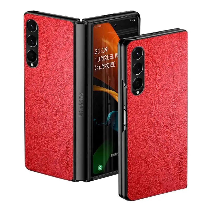 Case For Samsung Galaxy Z Fold 5 4 3 Fold5 Fold4 Fold3 Luxury Leather Business Cover For Samsung Galaxy Z Fold 4 Case