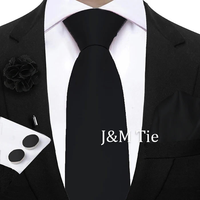 Women & Men Ties Solid NeckTie Pocket Square Brooch Set Men's Wedding Pink Blue Purple Tie Suit Accessories Fit Group Holiday Party