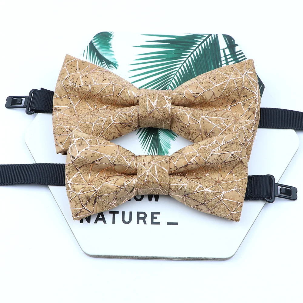 Novel Wooden Bow Tie For Man Women Cork Bowknot Retro Wood Handmade Bowties Daily Party Wedding Accessories Butterfly Wholesale