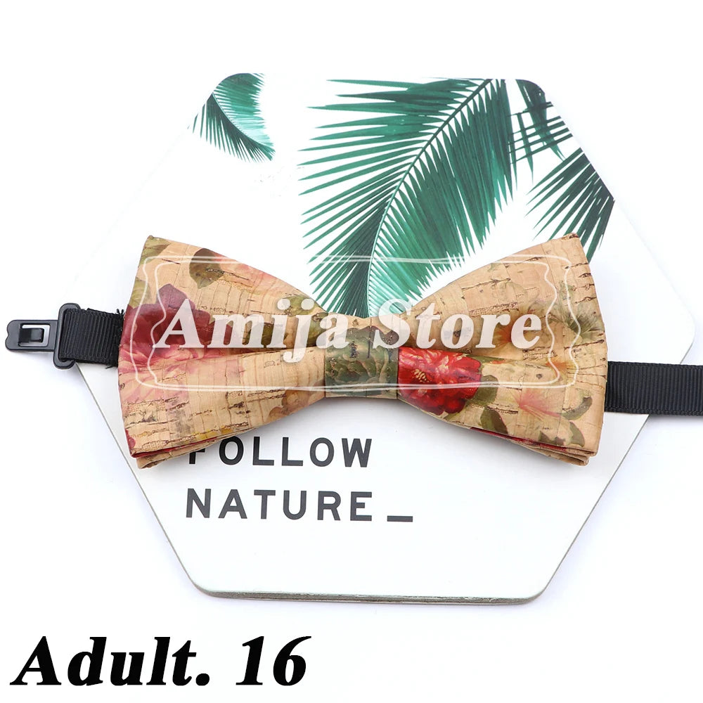 Novel Wooden Bow Tie For Man Women Cork Bowknot Retro Wood Handmade Bowties Daily Party Wedding Accessories Butterfly Wholesale