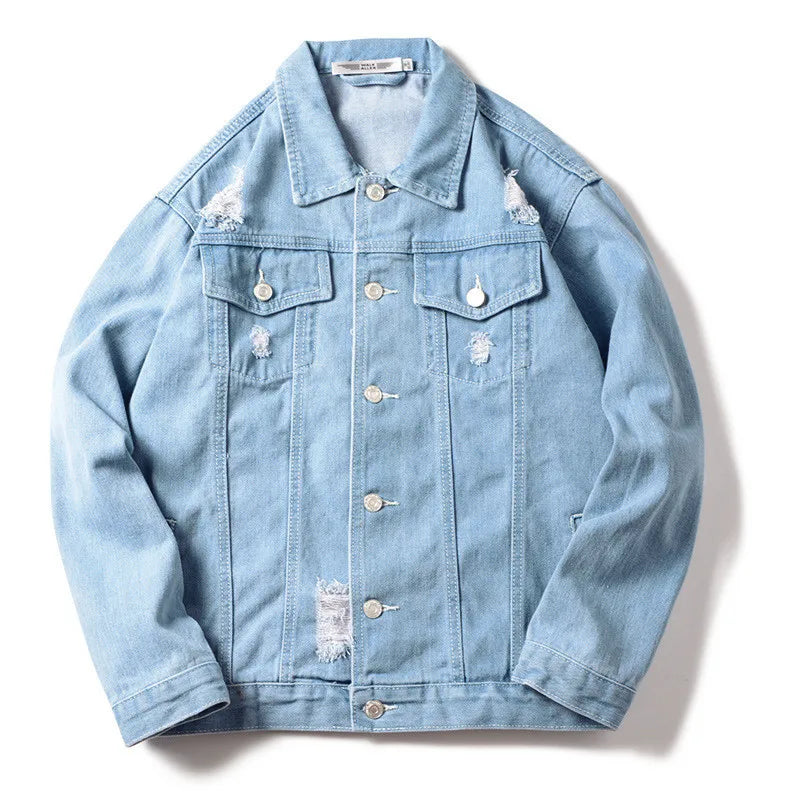 New Men's Vintage Denim Jackets Spring Autumn Handsome Loose Casual Workwear Jacket Fashion High Street Classic Jean Coats Male