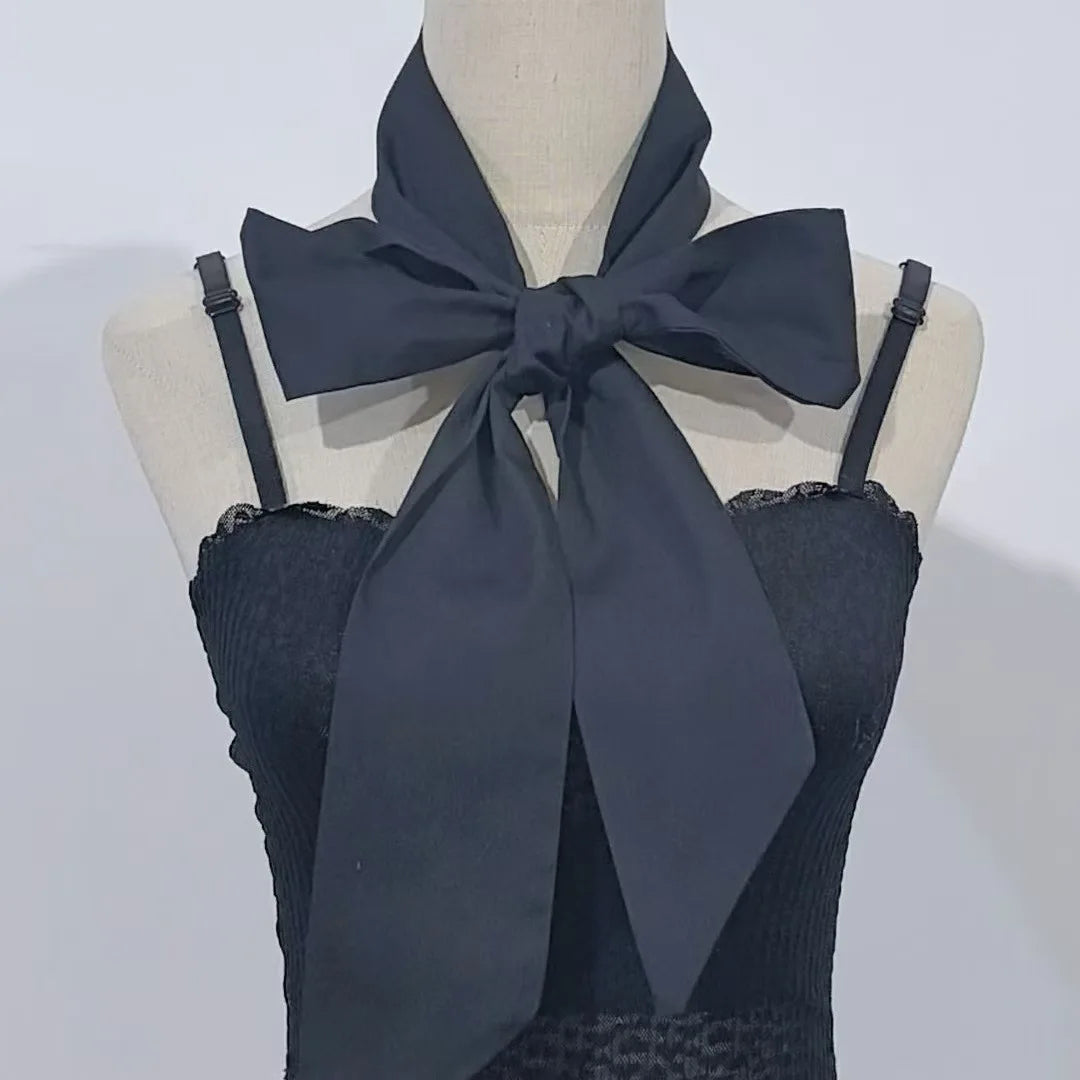 Ins style decorative fake collar strap bow temperament versatile bow tie adjustable trendy and fashionable