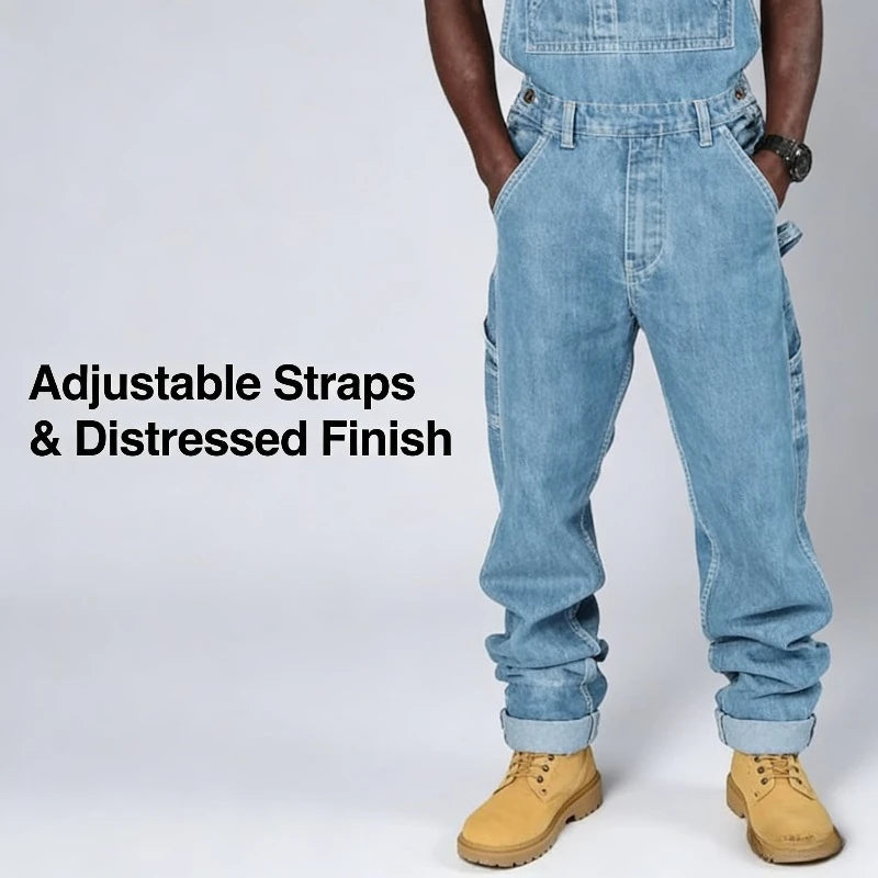 2026 Suspenders Denim Overalls Fashion Men's Jumpsuit Jeans