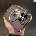 Luxury Magnetic For Magsafe Wireless Charge Plating Clear Case For iPhone 17 11 12 13 14 15 16 Pro Max Shockproof Silicone Cover