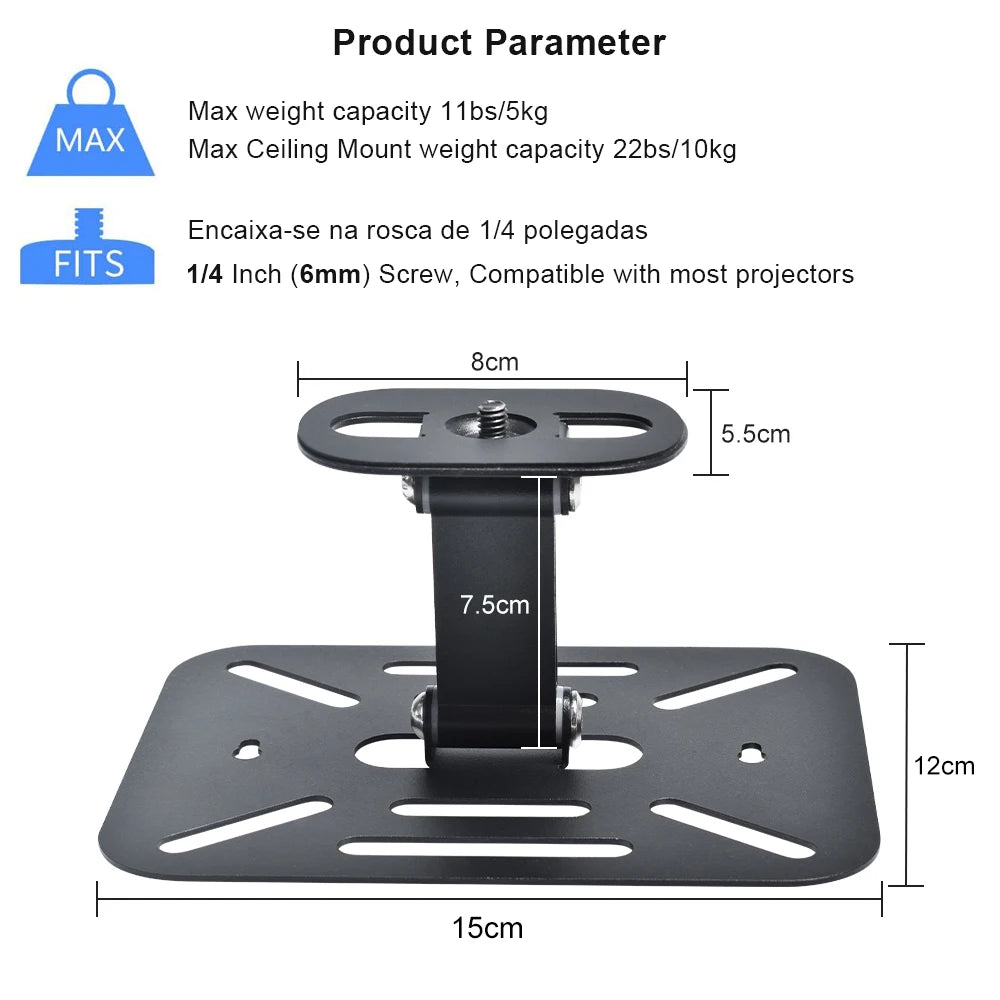 Desktop Projector Holder Stand Table Mobile Projector Mount Removable Adjustable Universal Projectors Bracket Holder Studio Home