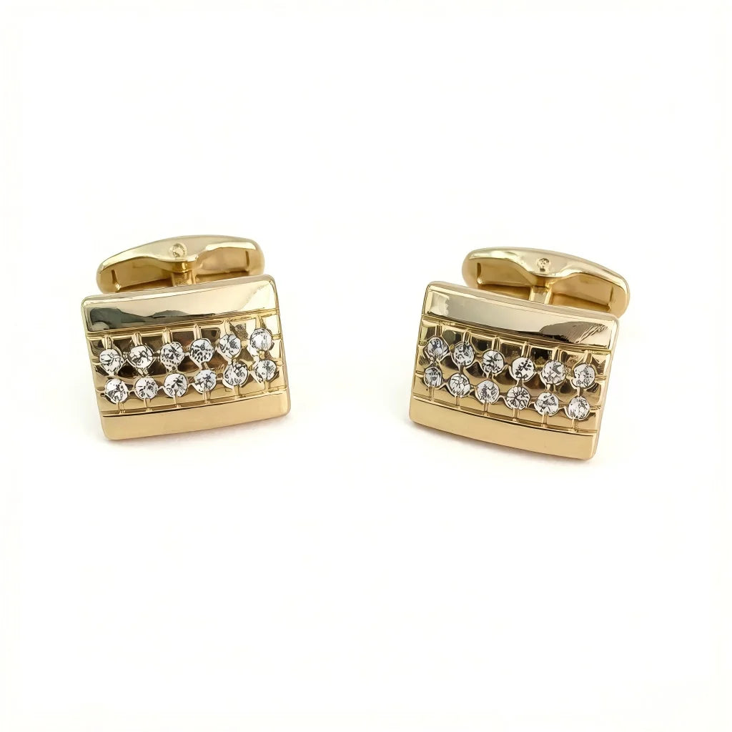 Mens Cufflinks & Tie Clip Set – Gold Cufflinks for Men with Matching Tie Bar, Durable Metal, Great Gift for Husband, Dad, Son