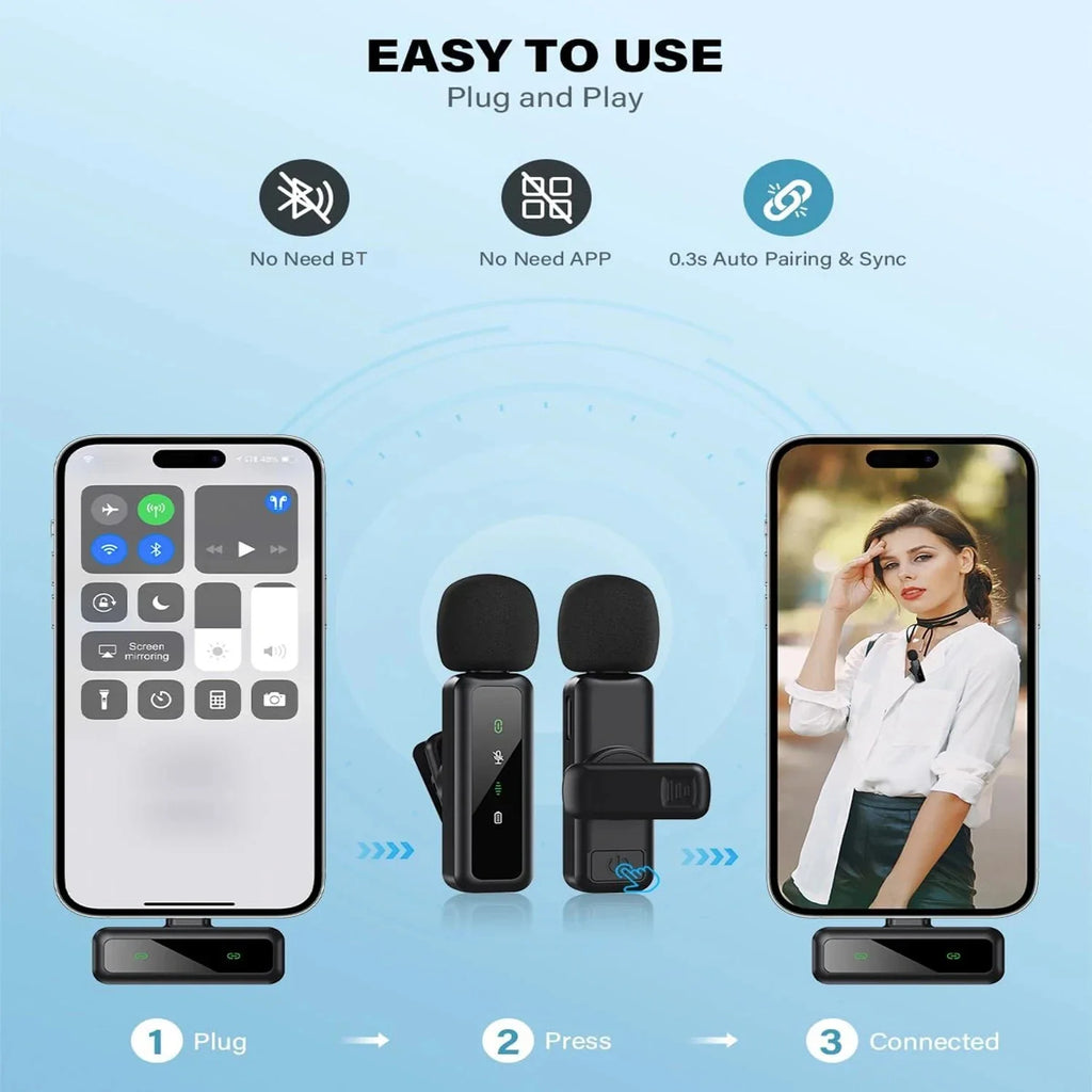 Lenovo Mini Portable Wireless Lavalier Microphone for Live Broadcast Gaming Audio Video Recording iPhone Android