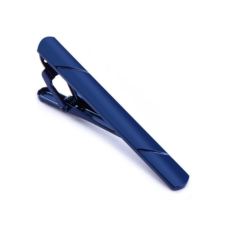 5.8x0.6cm Colourful Tie Clip for Men Metal Copper Simple Bar Clasp Practical Black Navy Blue Necktie Clasp