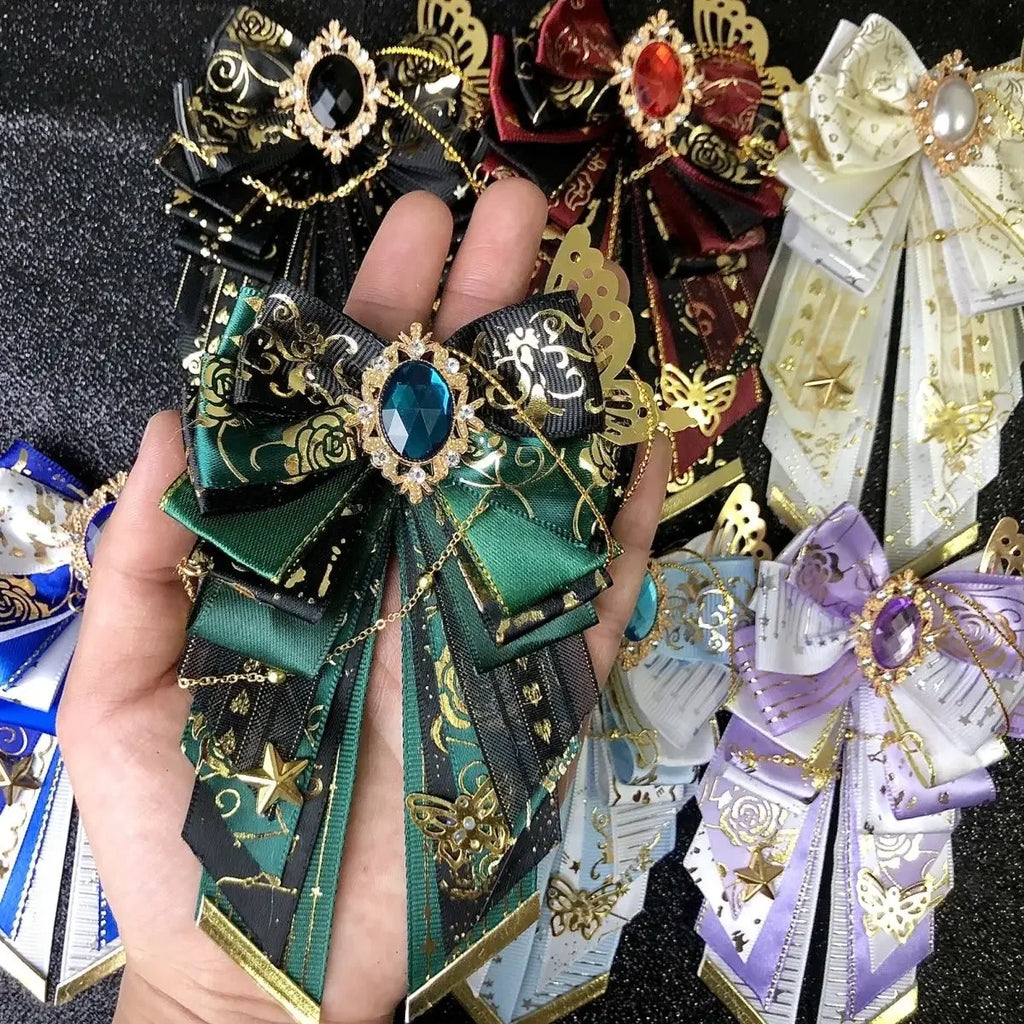 Men's Bow Tie High-end Luxury Wedding Bowtie Women's Lolita Brooch Anime Shirt Dress Accessories Handmade Jewelry Collar Flowers