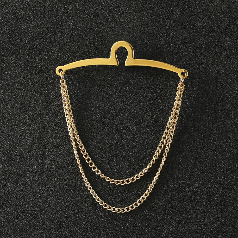 Vintage Men Tie Clip Shirt Chain Buckle U-Shaped Tie Clips Chain Jewelry Business Banquet Wedding Formal Tie Necktie Accessories
