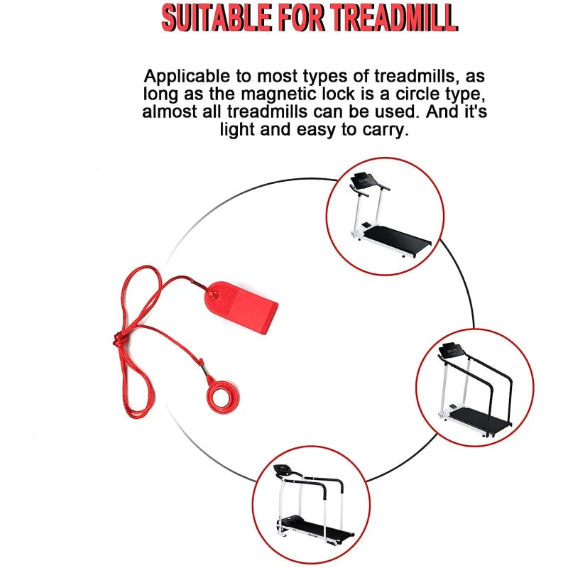 Treadmill Universal Magnet Safety Key Treadmill Magnetic Safety Switch Emergency Stop Magnetic Lock Suitable for Most Treadmills