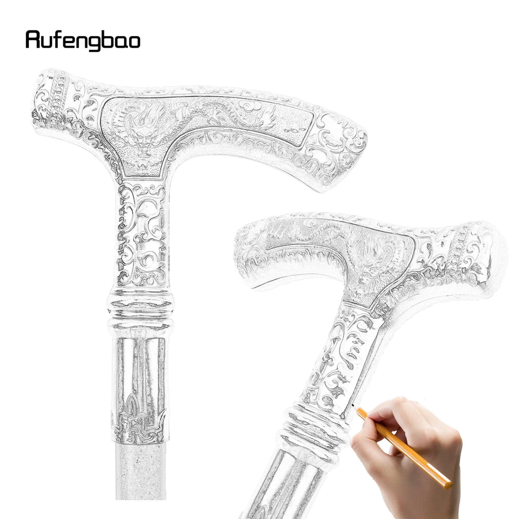 Golden Dragon Luxury Pattern Walking Stick Party Fashion Elegant Walking Stick Decorative Cospaly Cane Knob Crosier 89cm